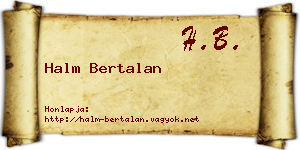 Halm Bertalan névjegykártya
