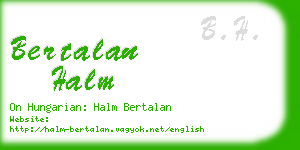 bertalan halm business card